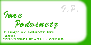 imre podwinetz business card